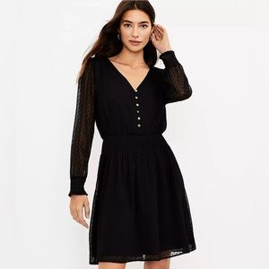 Worn Once, Loft black long sleeve sheer dress